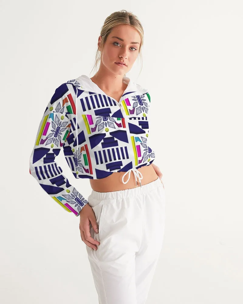 3D Jeweled Flag Women's Cropped Windbreaker