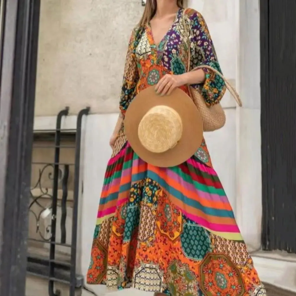 60's Hippie Inspired Oversized Bohemian Maxi Dresses