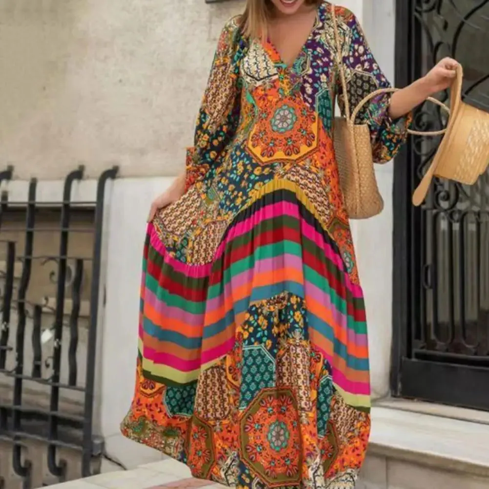 60's Hippie Inspired Oversized Bohemian Maxi Dresses