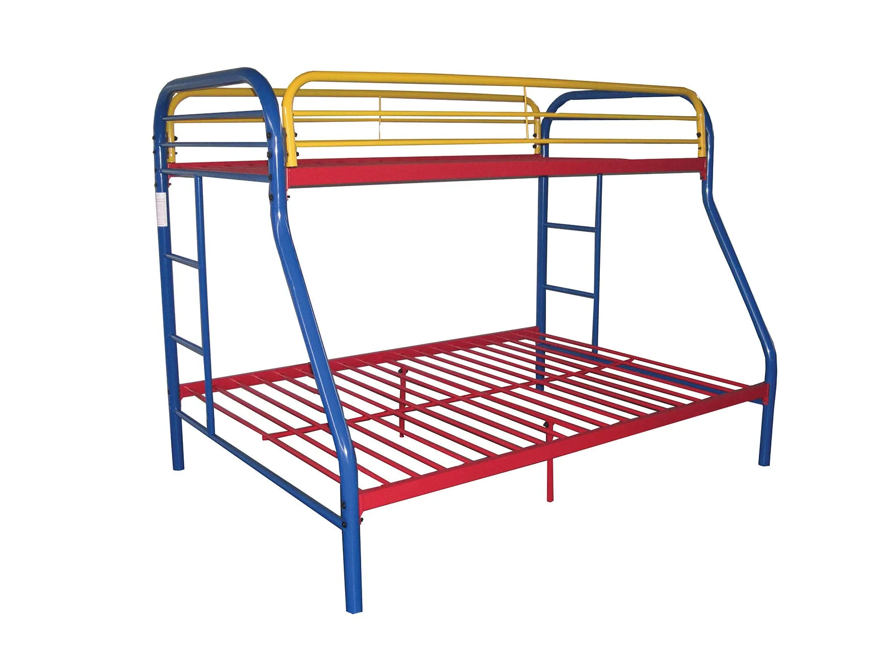 78" X 54" X 60" Twin Over Full Rainbow Metal Tube Bunk Bed