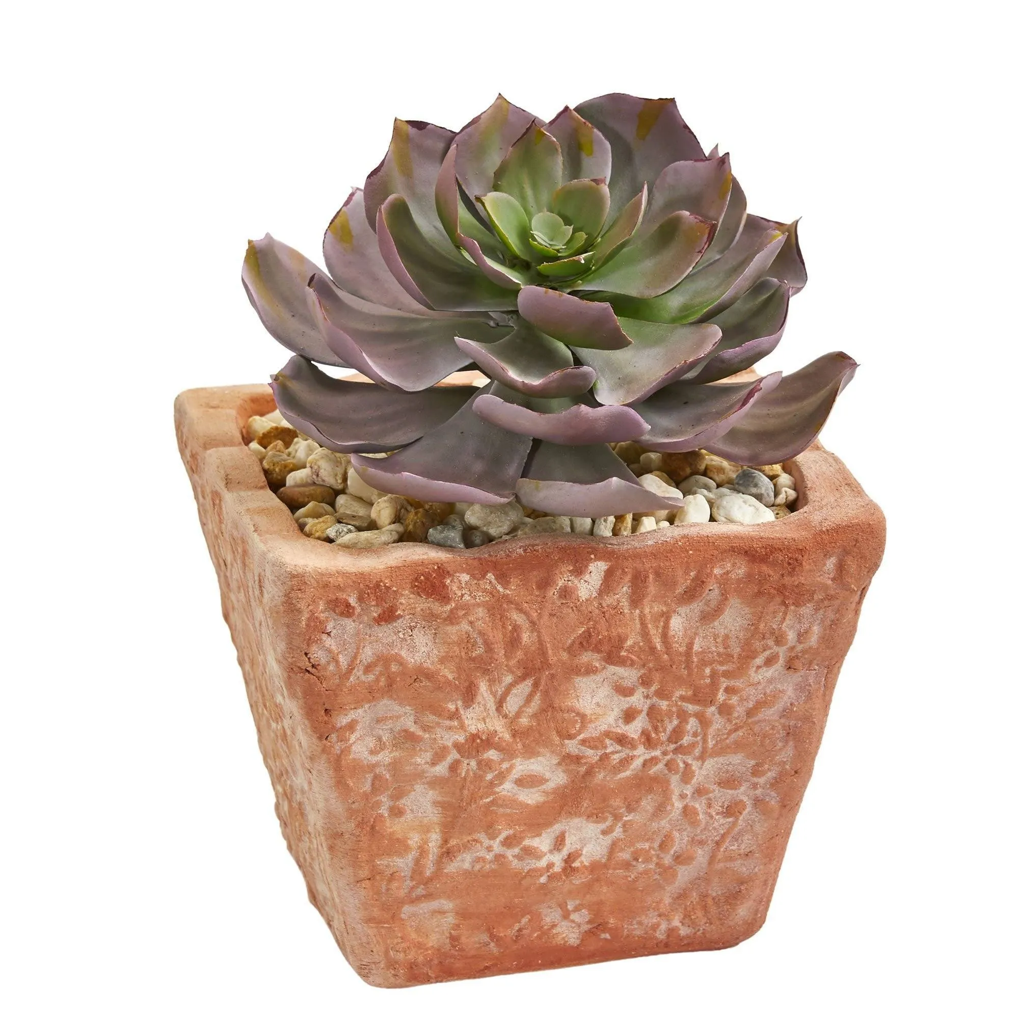 9” Mixed Succulent Artificial Plant in Terra Cotta Planter (Set of 2)