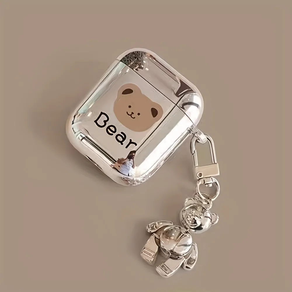 Adorn Your AirPods Electroplated Bear Ear Case with Metal Pendant