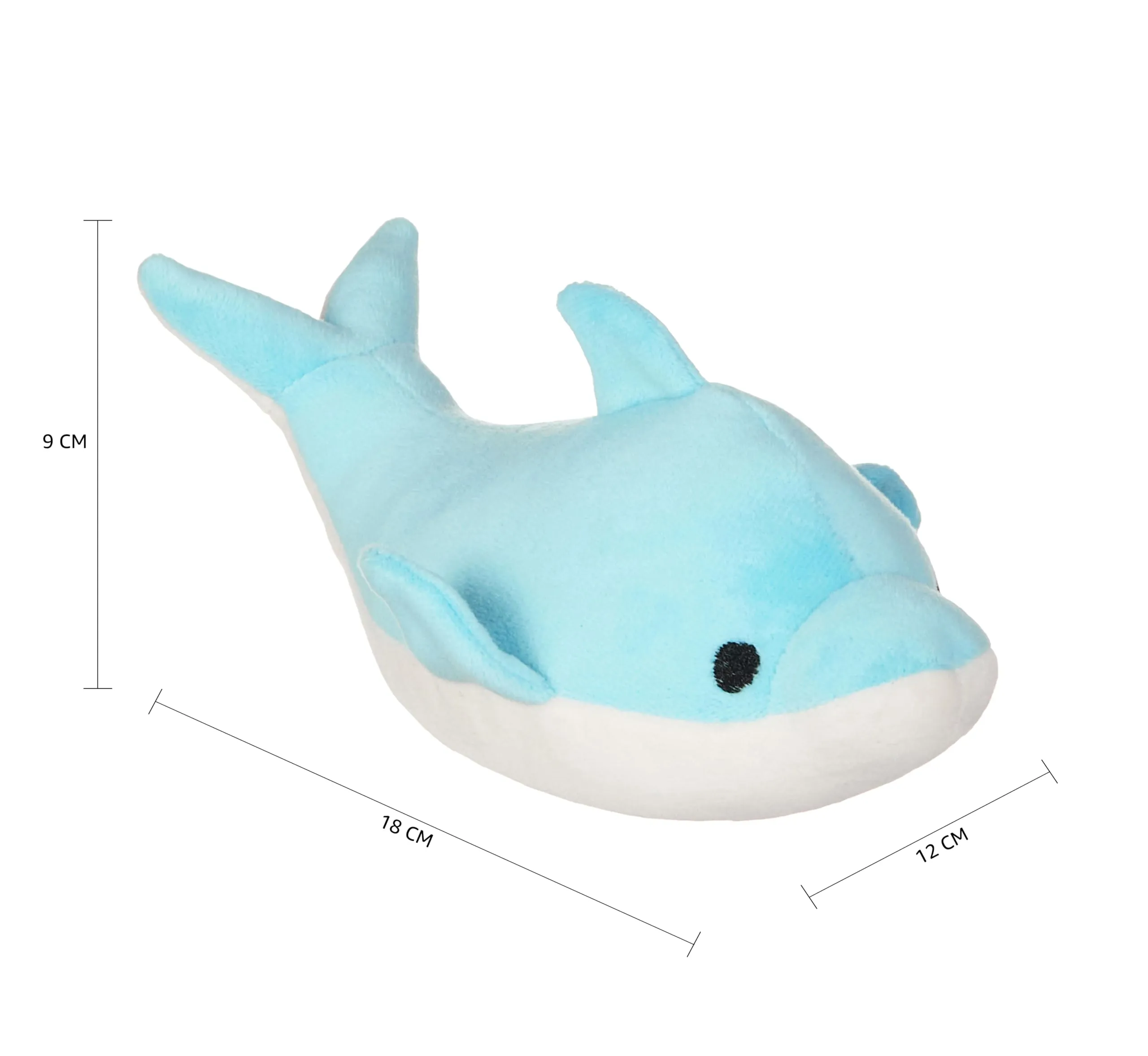 Amazon Brand - Jam & Honey Dolphin, Plush/Soft Toy for Boys, Girls and Kids, Super-Soft, Safe, Great Birthday Gift (Blue, 18 cm)