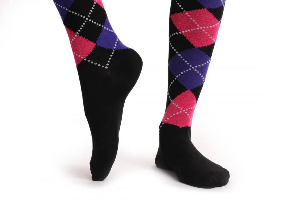 Argyle Purple Pink & Black