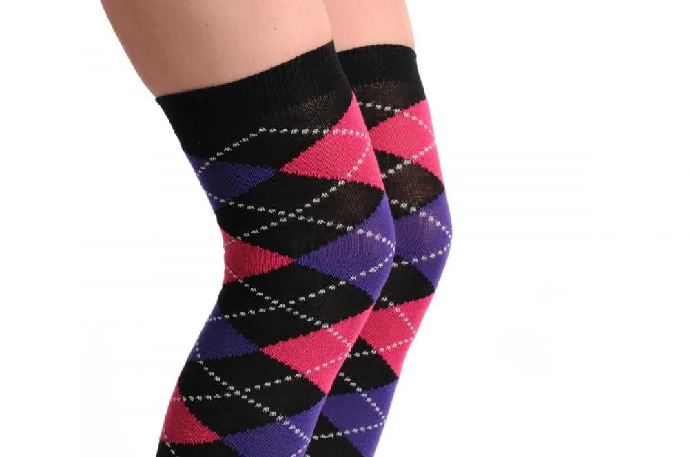 Argyle Purple Pink & Black