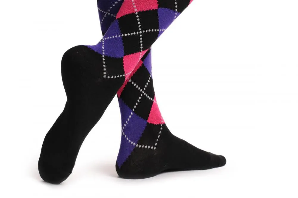 Argyle Purple Pink & Black