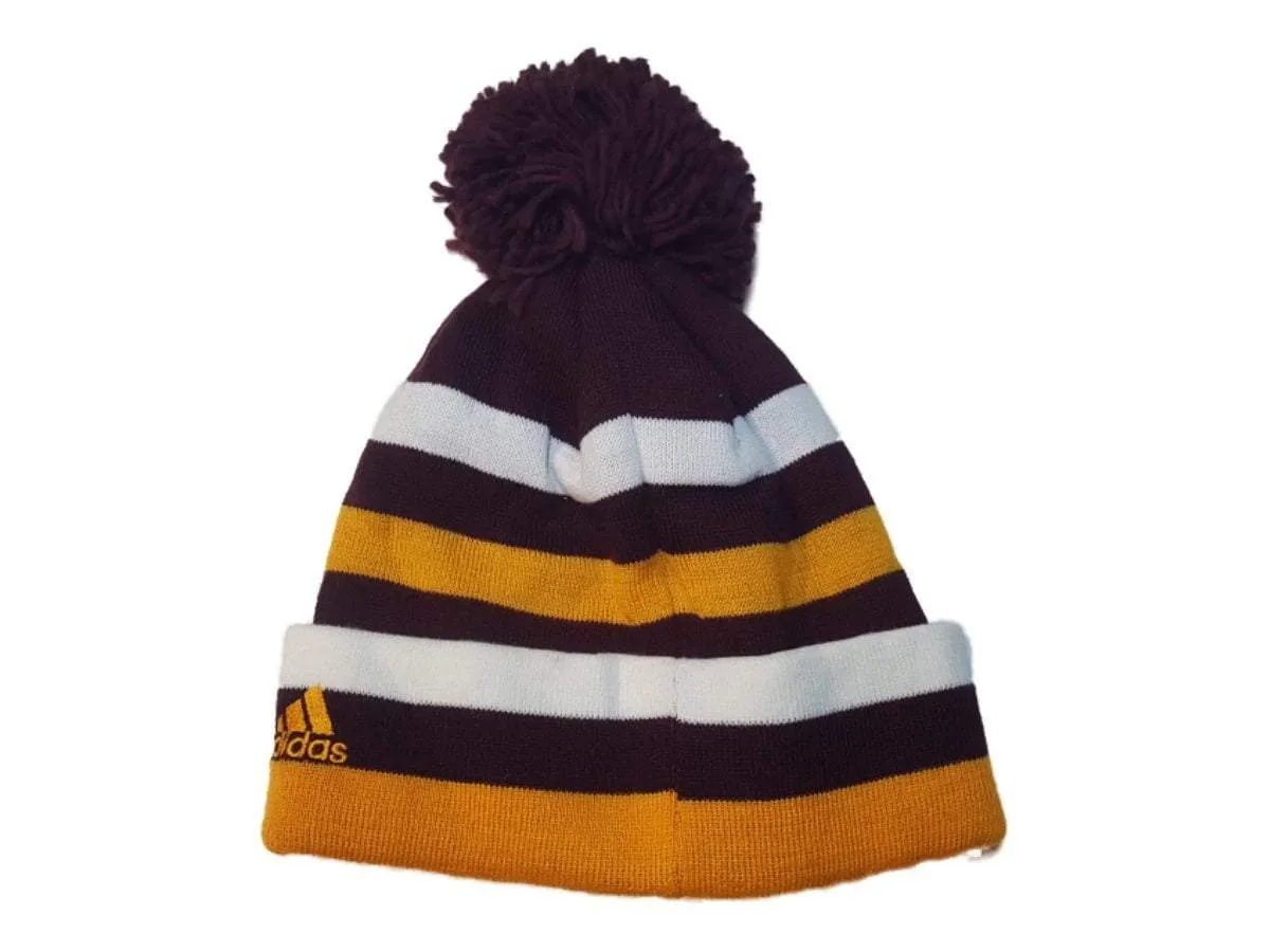 Arizona State Sun Devils Adidas Striped Acrylic Knit Cuffed Beanie Hat Cap Poof