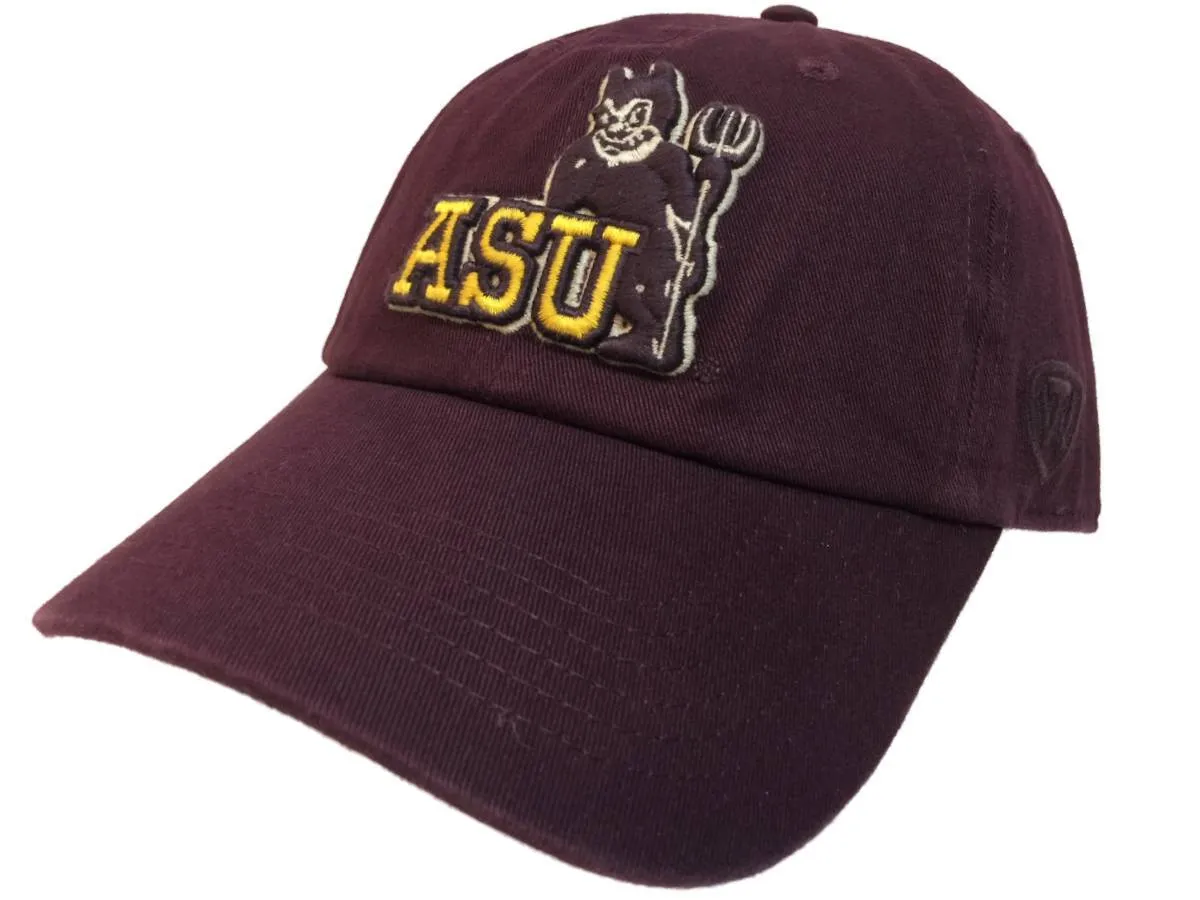 Arizona State Sun Devils TOW Burgundy Vintage Crew Adj. Strapback Slouch Hat Cap