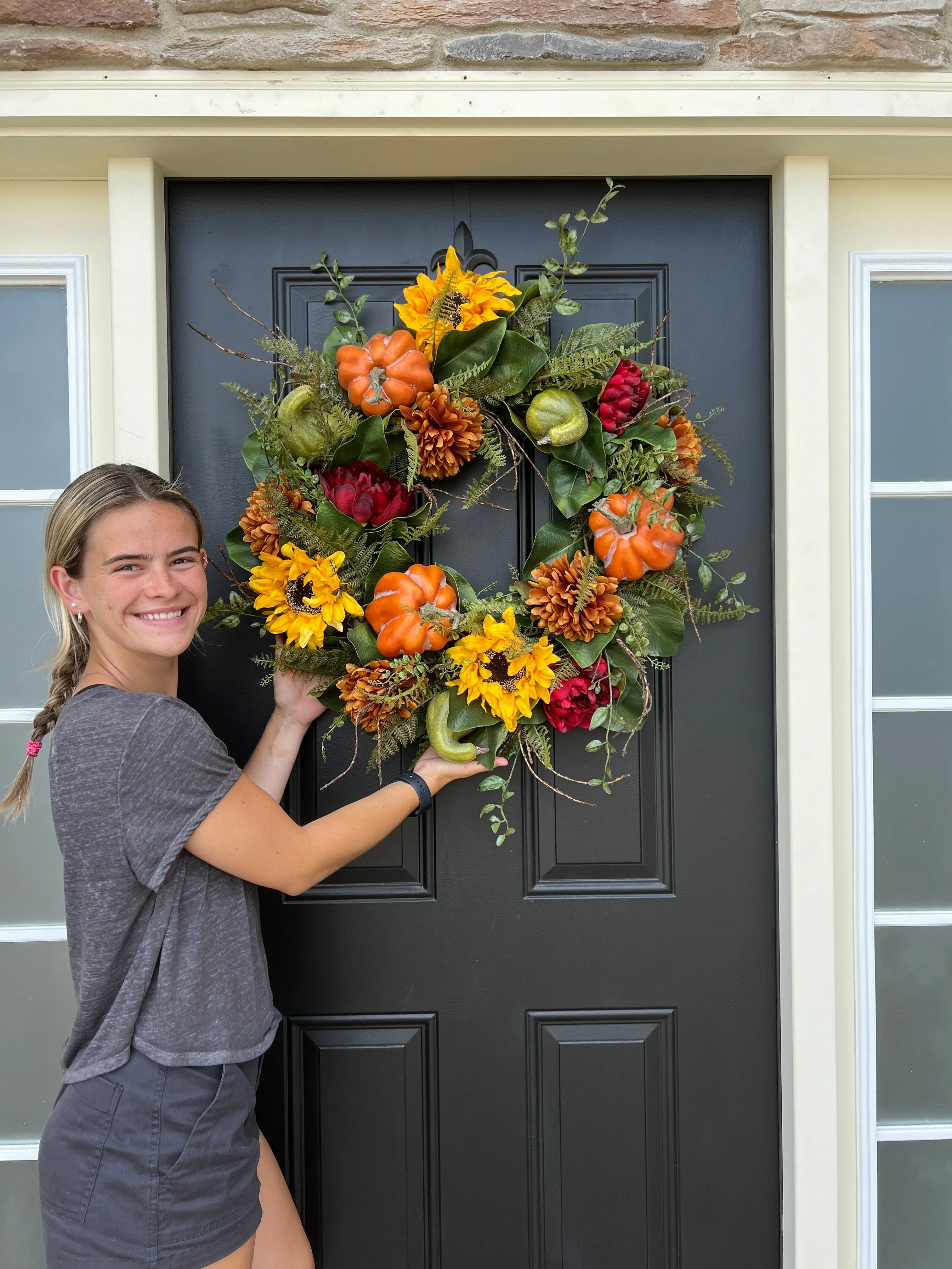 Autumn Abundance Pumpkin and Gourd Wreath