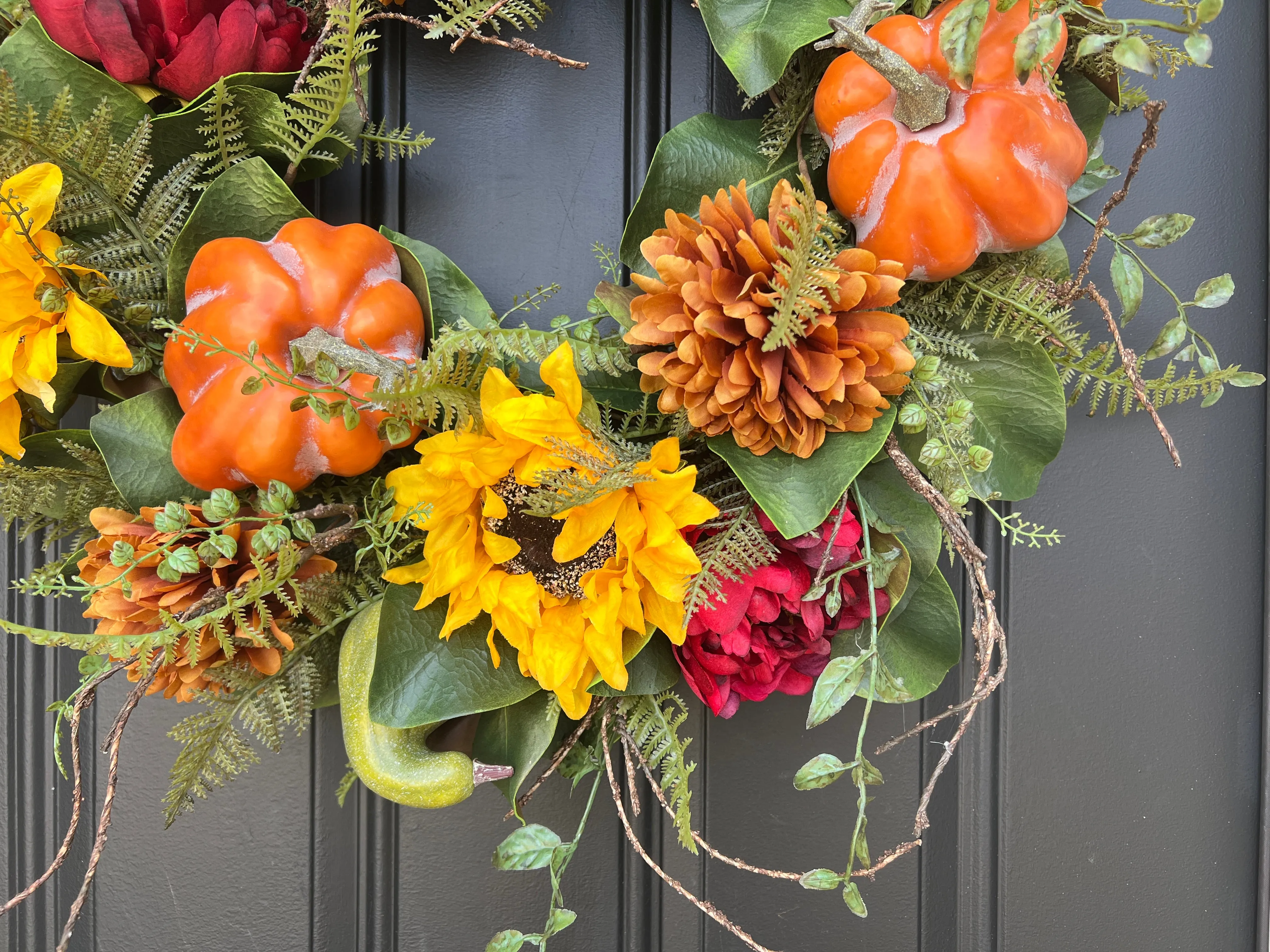 Autumn Abundance Pumpkin and Gourd Wreath