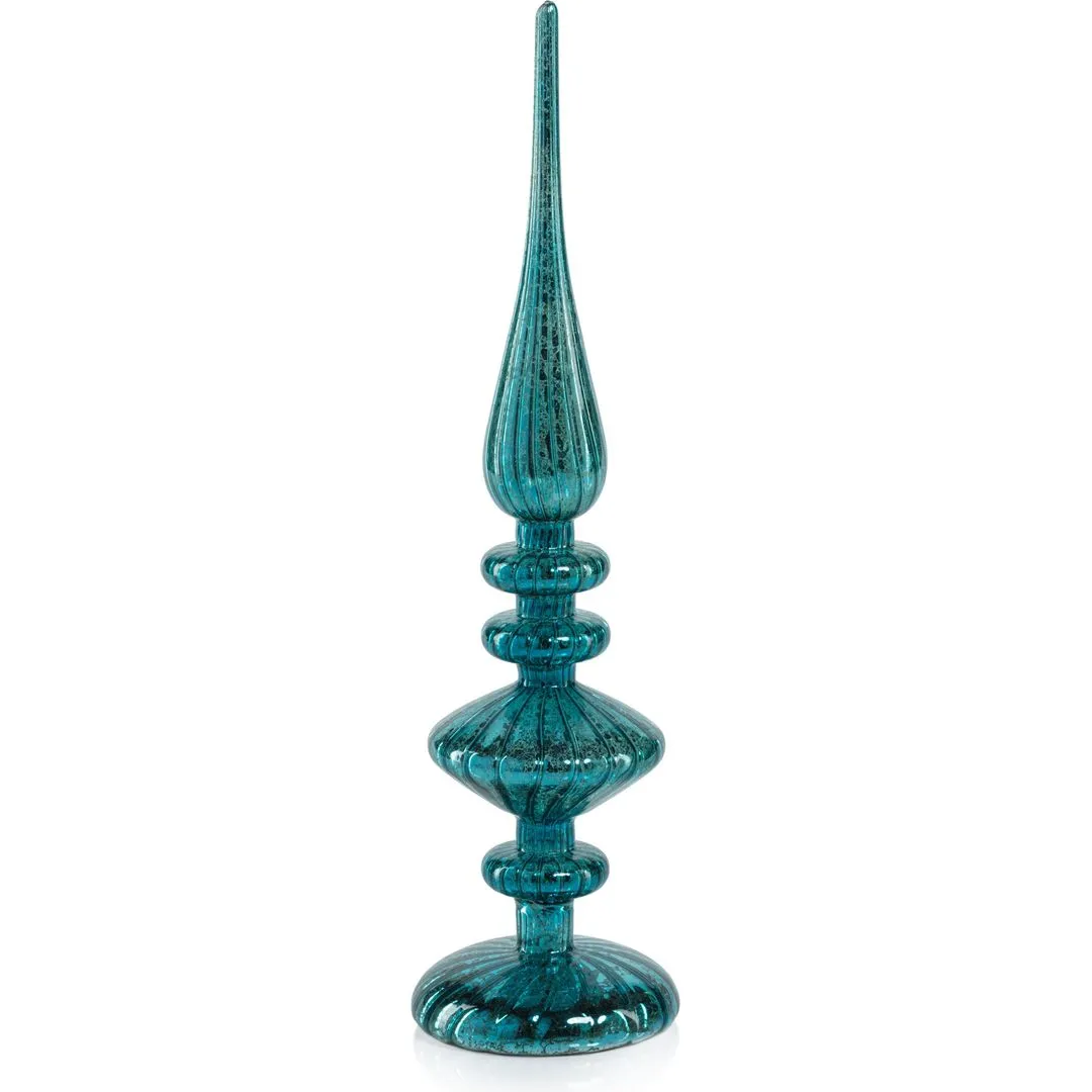 Azenor Blue LED Tabletop Finials, Set of 2