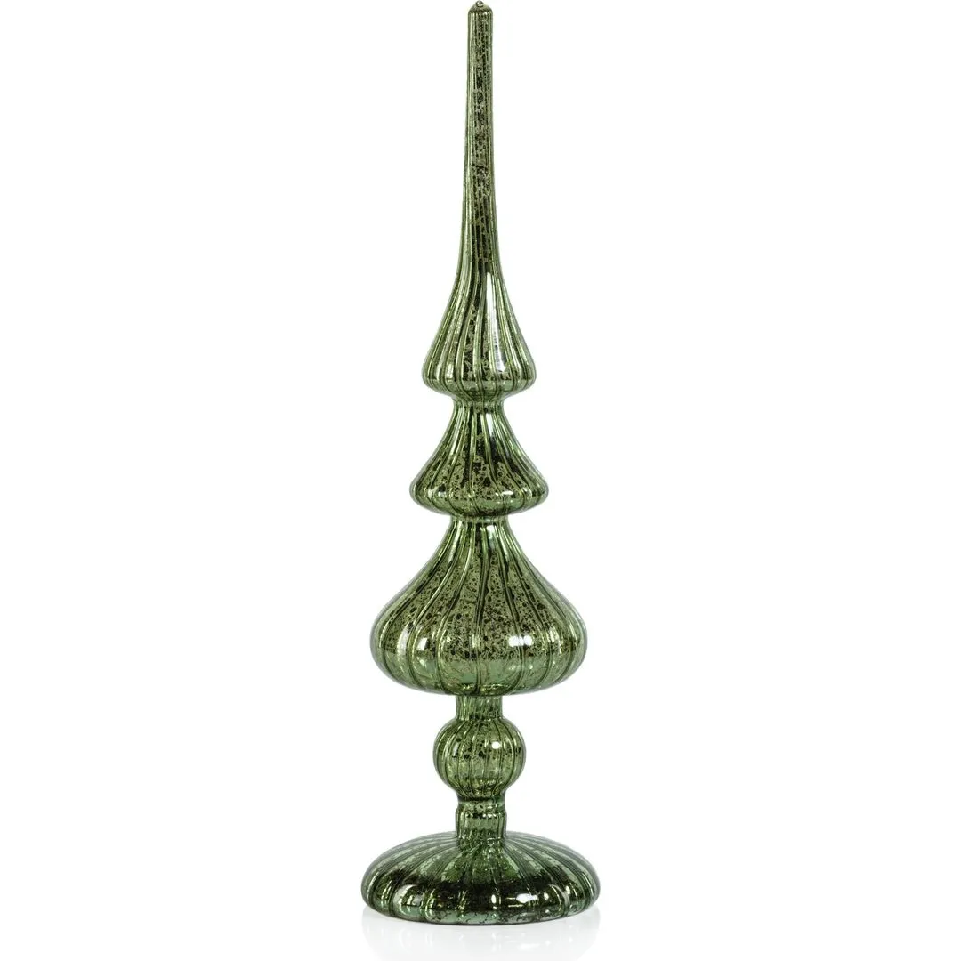 Azenor Green LED Tabletop Finials, Set of 2