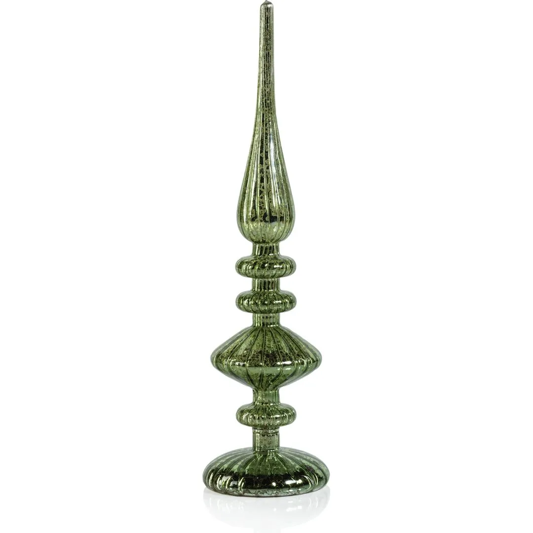 Azenor Green LED Tabletop Finials, Set of 2