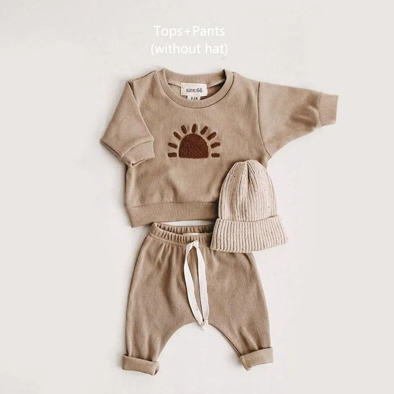 Baby Boy Fashion Top and Pants Set - Rainbow Sun