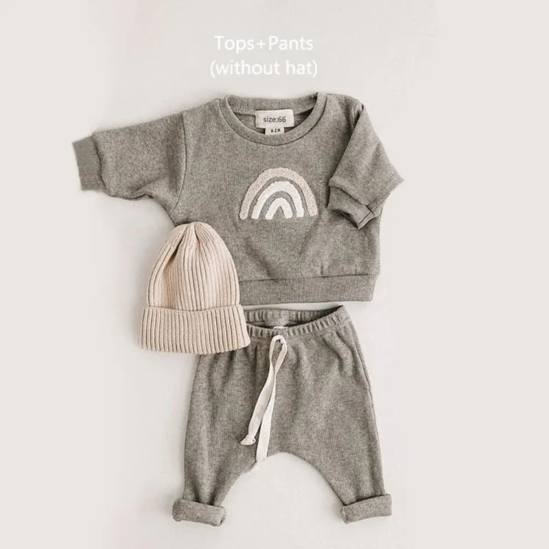 Baby Boy Fashion Top and Pants Set - Rainbow Sun