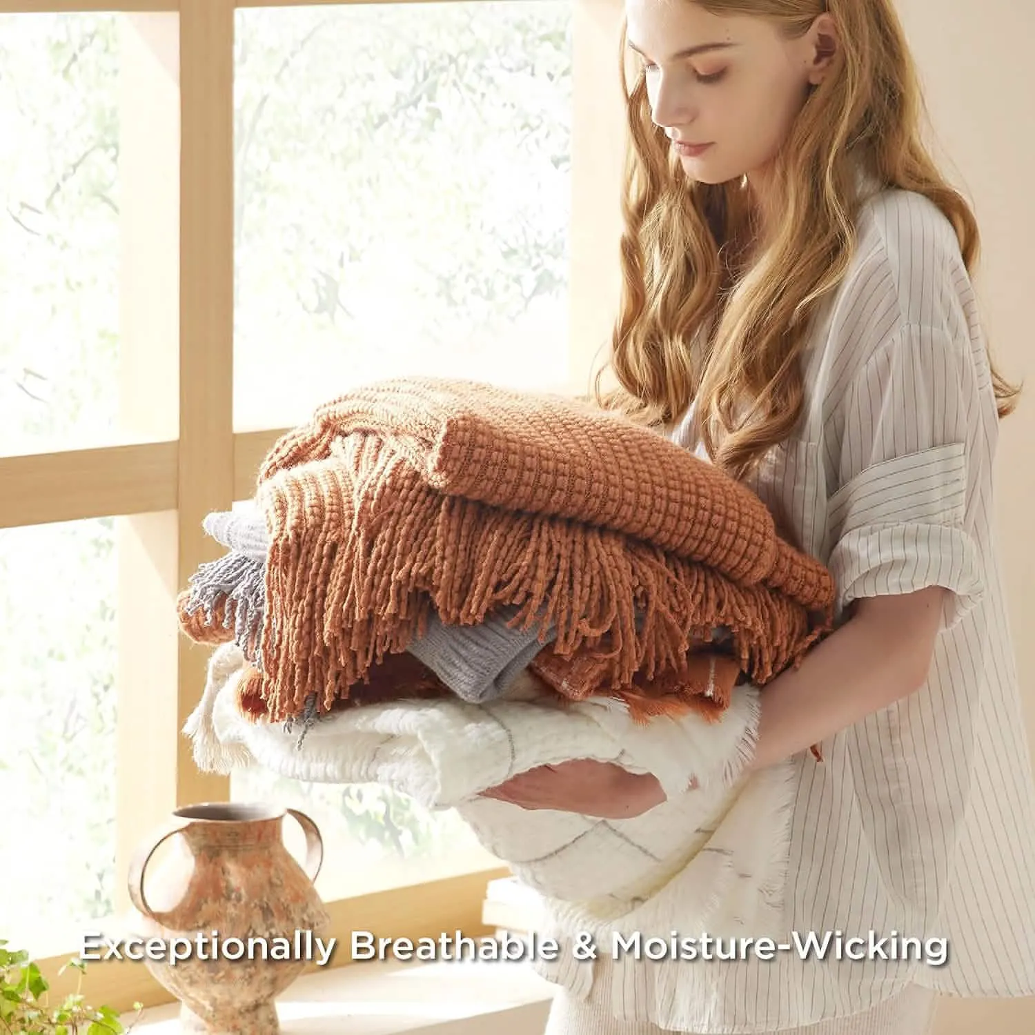 Bedsure Decorative Woven Throw Blanket