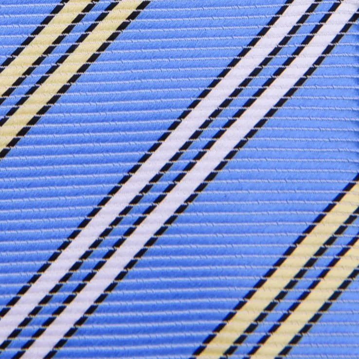 Blue & Yellow Sexy Formal Business Striped 3 Inch Tie Mens Professional Fashion