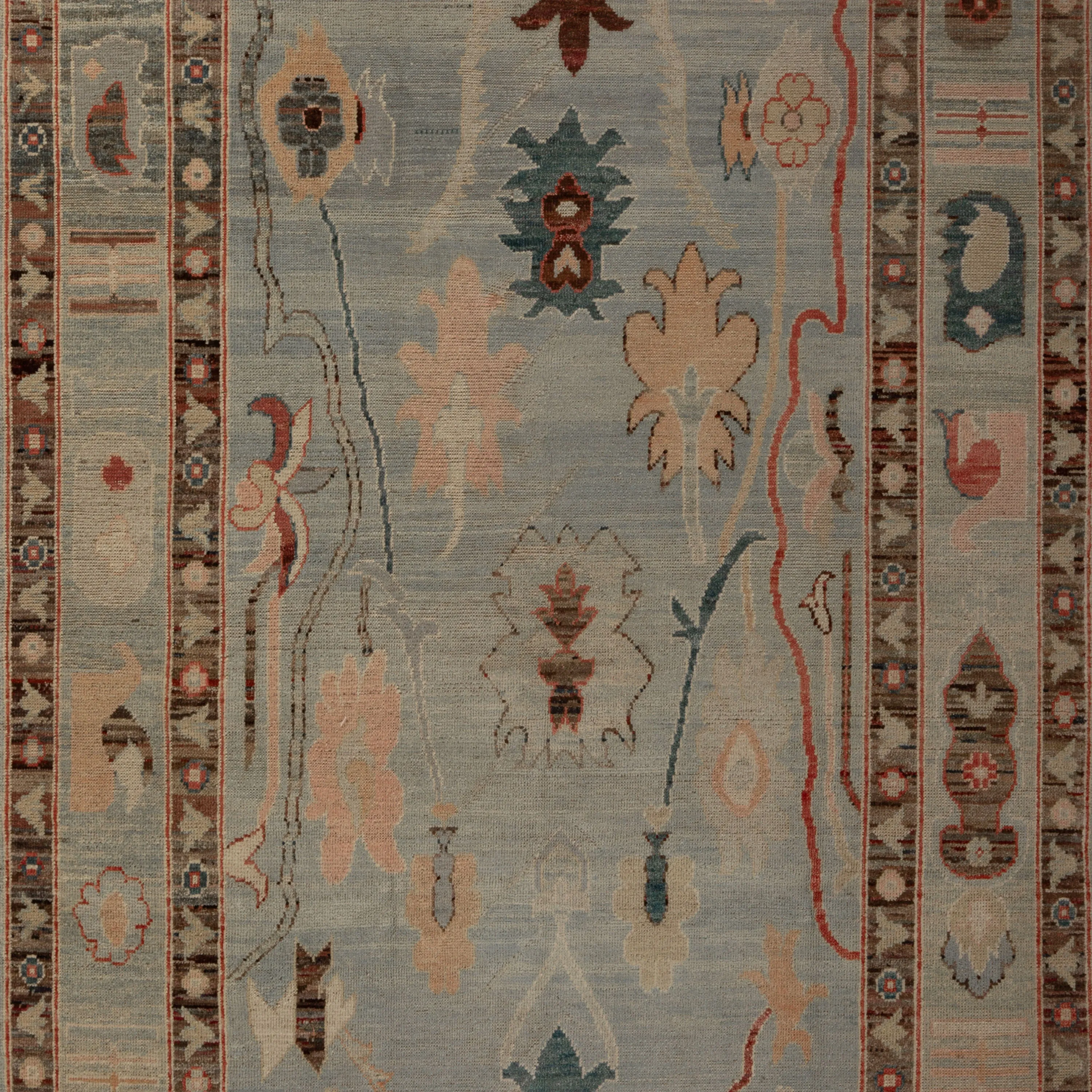 Blue Zameen Traditional Wool Rug - 5'4" x 7'10"