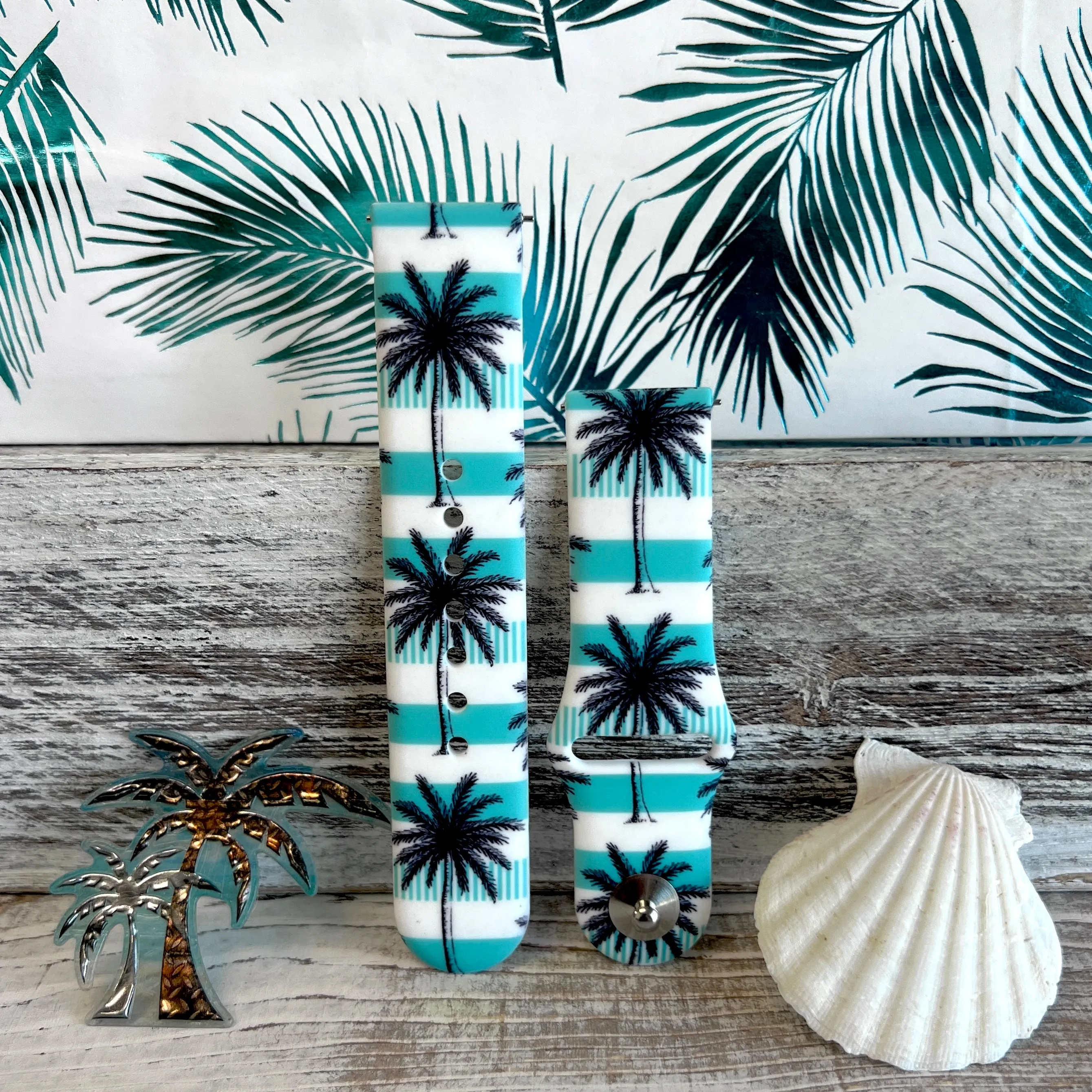 Breezy Palm Tree Print Silicone Band For Samsung Watch