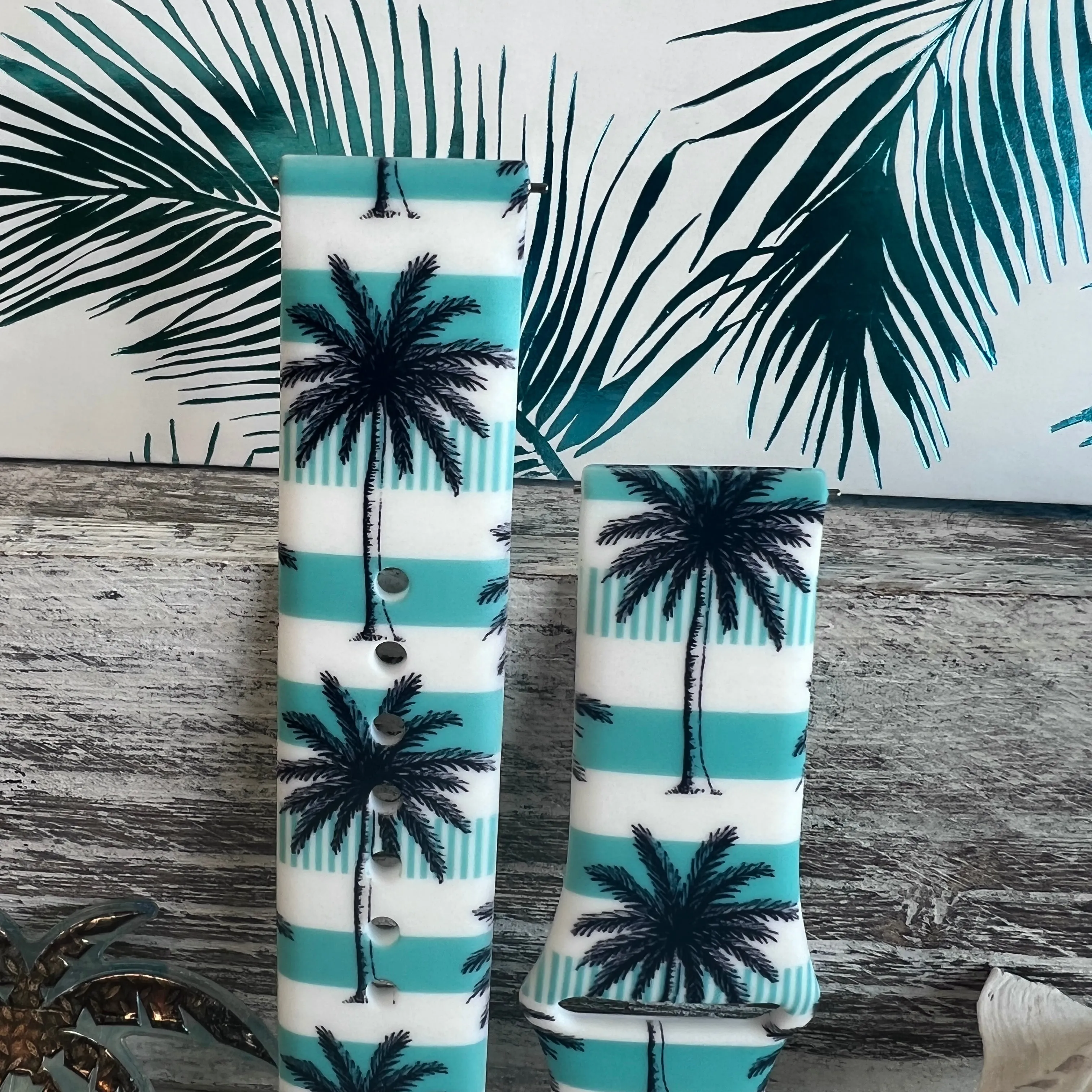 Breezy Palm Tree Print Silicone Band For Samsung Watch