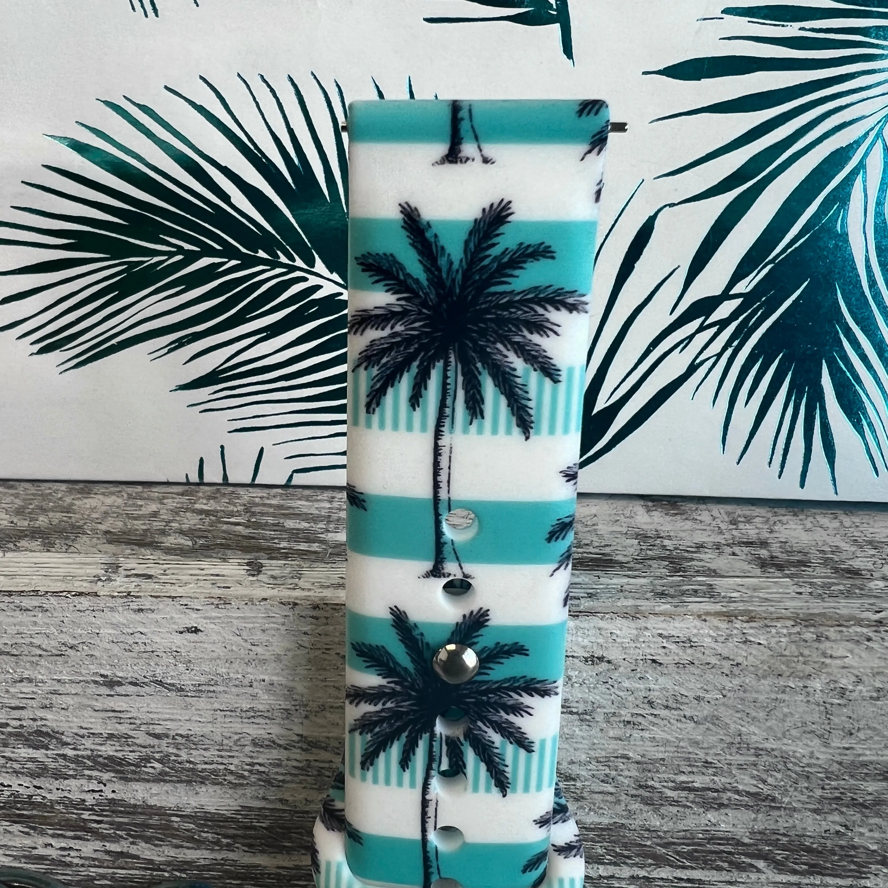 Breezy Palm Tree Print Silicone Band For Samsung Watch