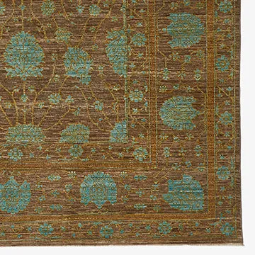 Brown Traditional Wool Rug - 9'9" x 13'7"