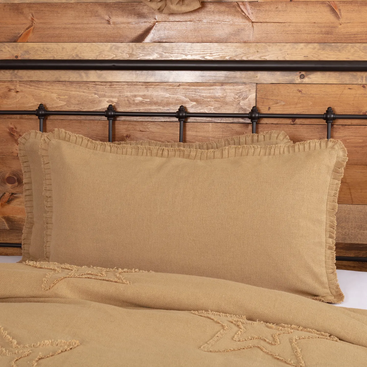 Burlap Sham w/ Fringed Ruffle