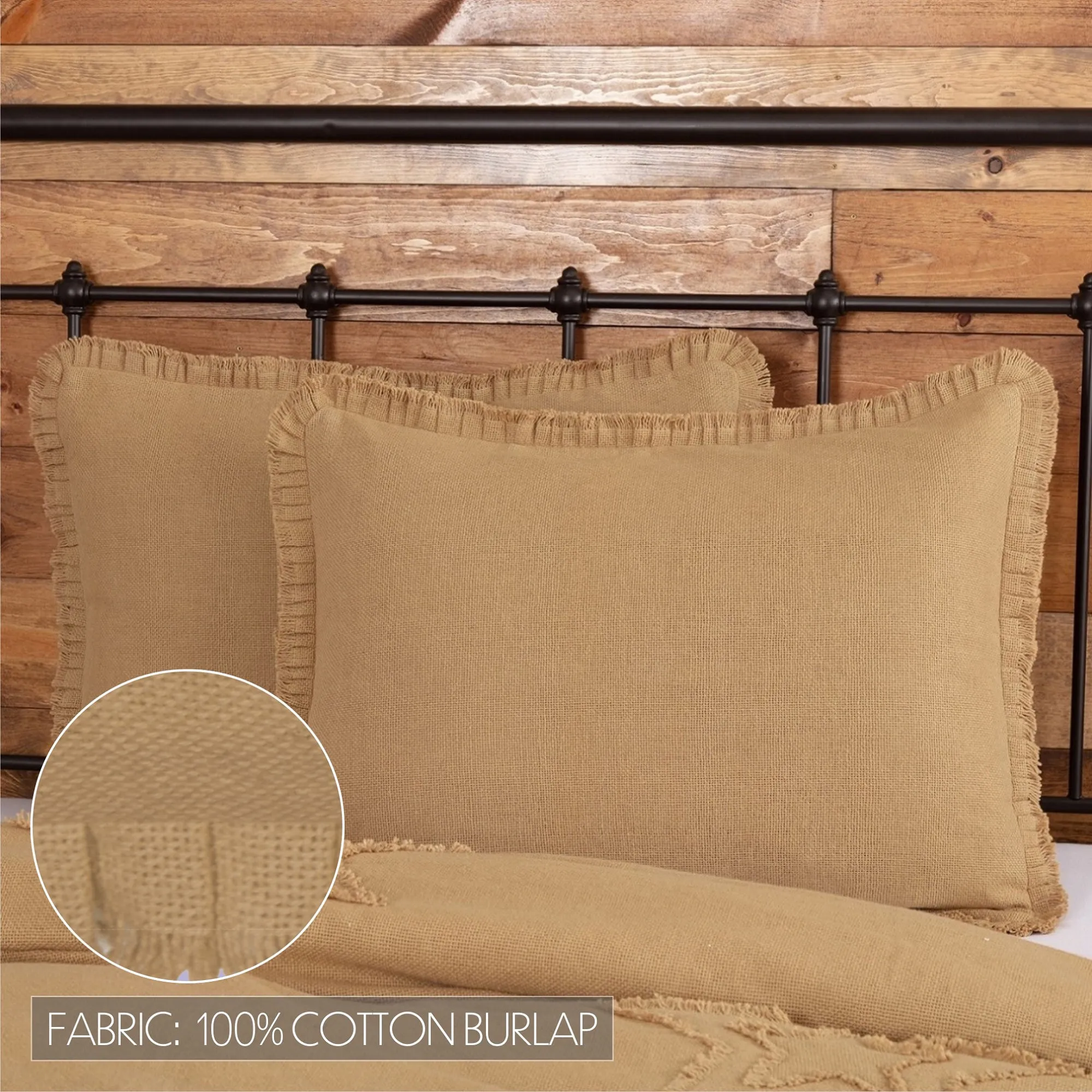 Burlap Sham w/ Fringed Ruffle