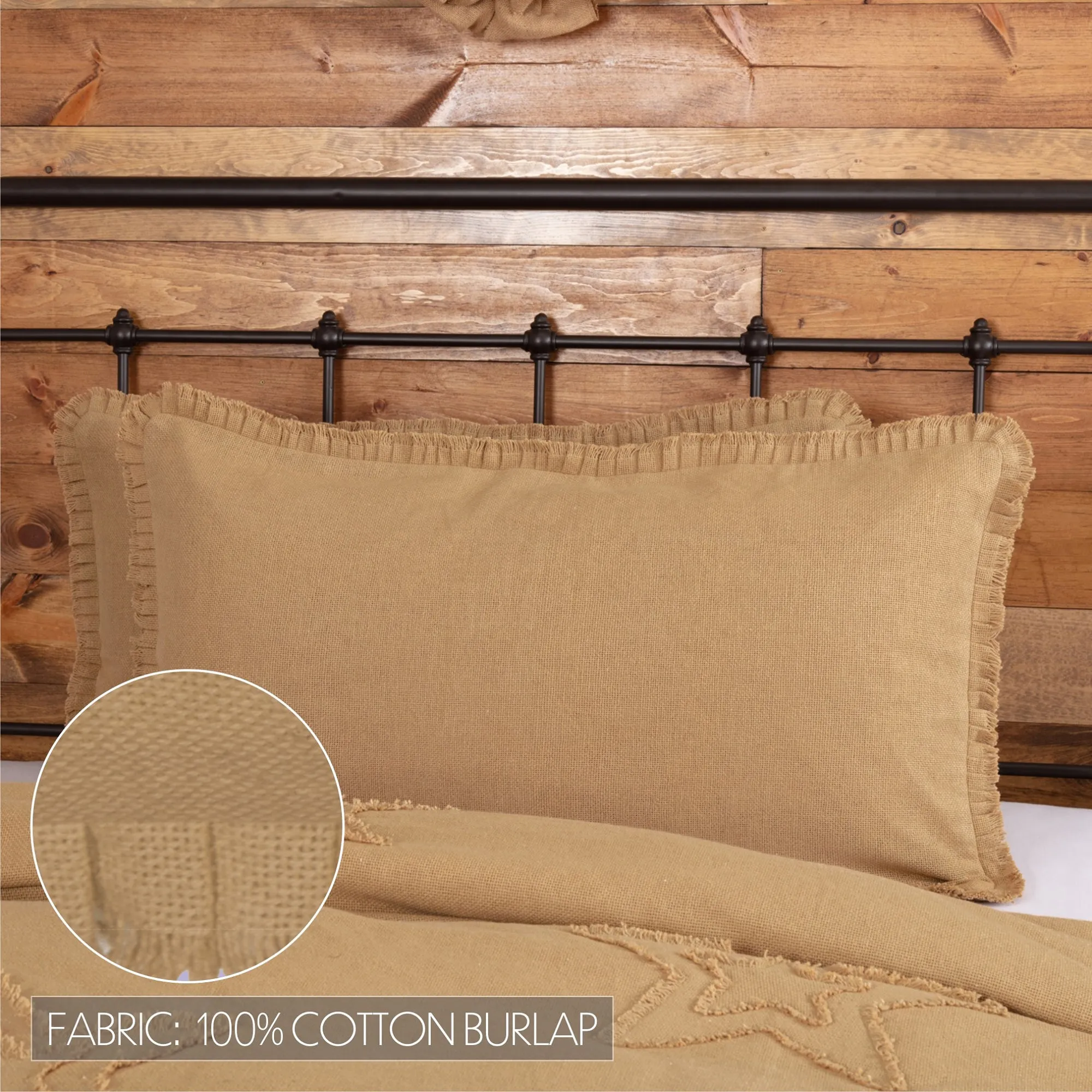 Burlap Sham w/ Fringed Ruffle