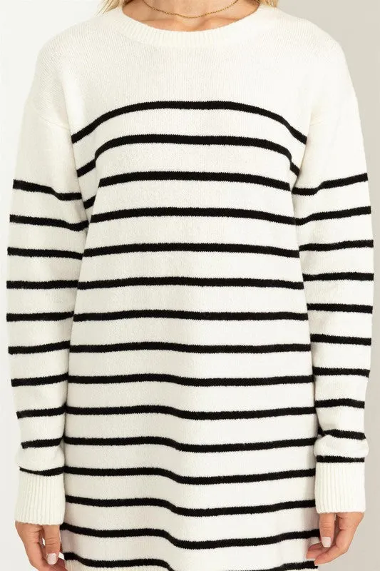 Casually Chic Striped Sweater Dress