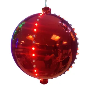 Celebrations Platinum LED Red Lighted Ornament 6 in. Hanging Decor