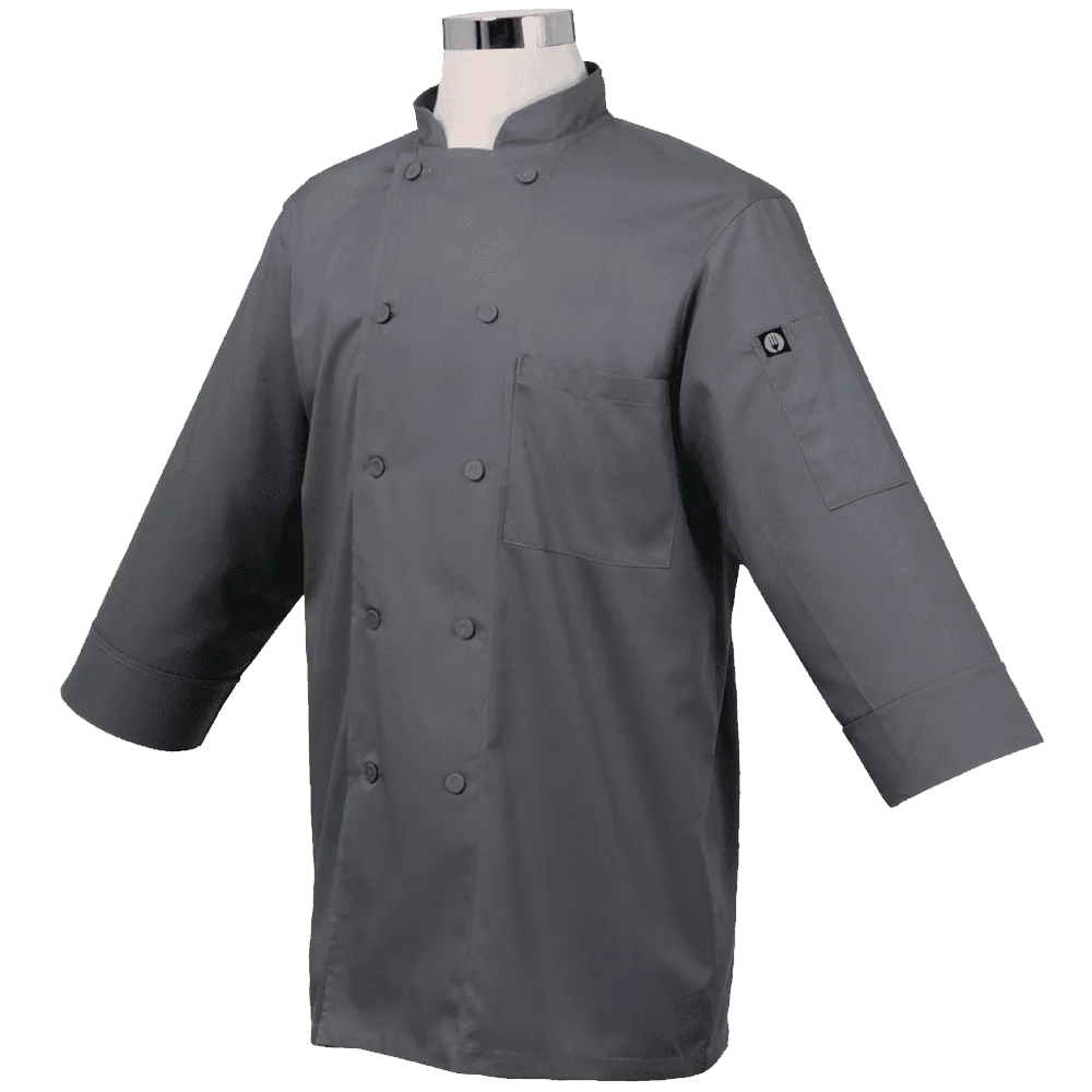 Chef Works JLCL BLK M Basic 3 4 Sleeve Chef Coat