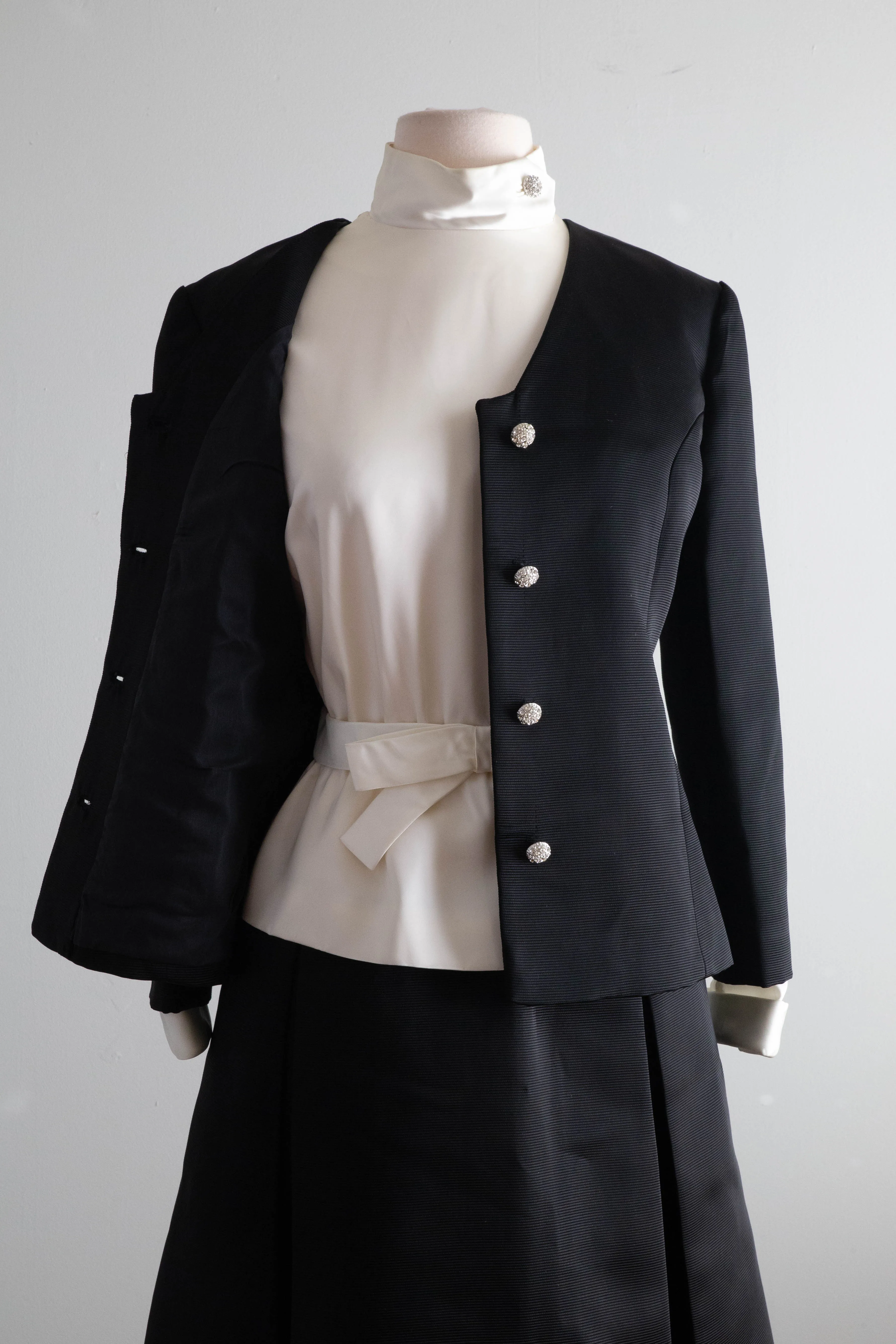 Chic 1960's CHANEL Inspired Two Piece Dress Set From I. Magnin / Medium