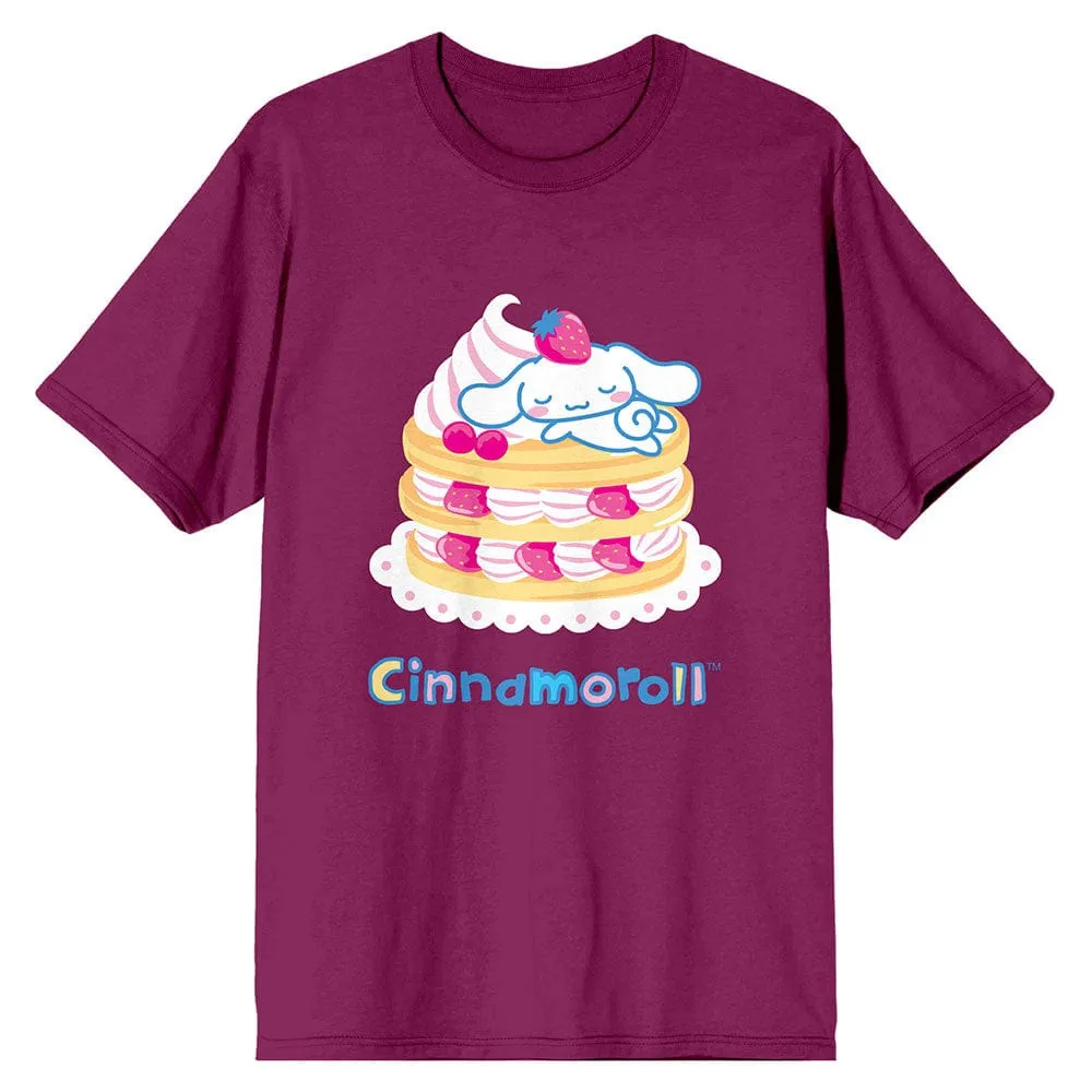 Cinnamoroll Strawberries and Waffles on Berry Tee Unisex