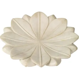 Coastal Style White Marble Lotus Plate