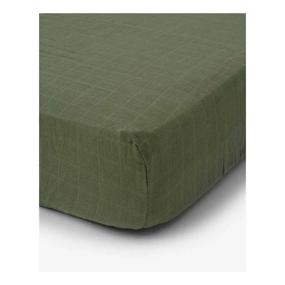 Cotton Muslin Fitted Cot Sheet – Fern