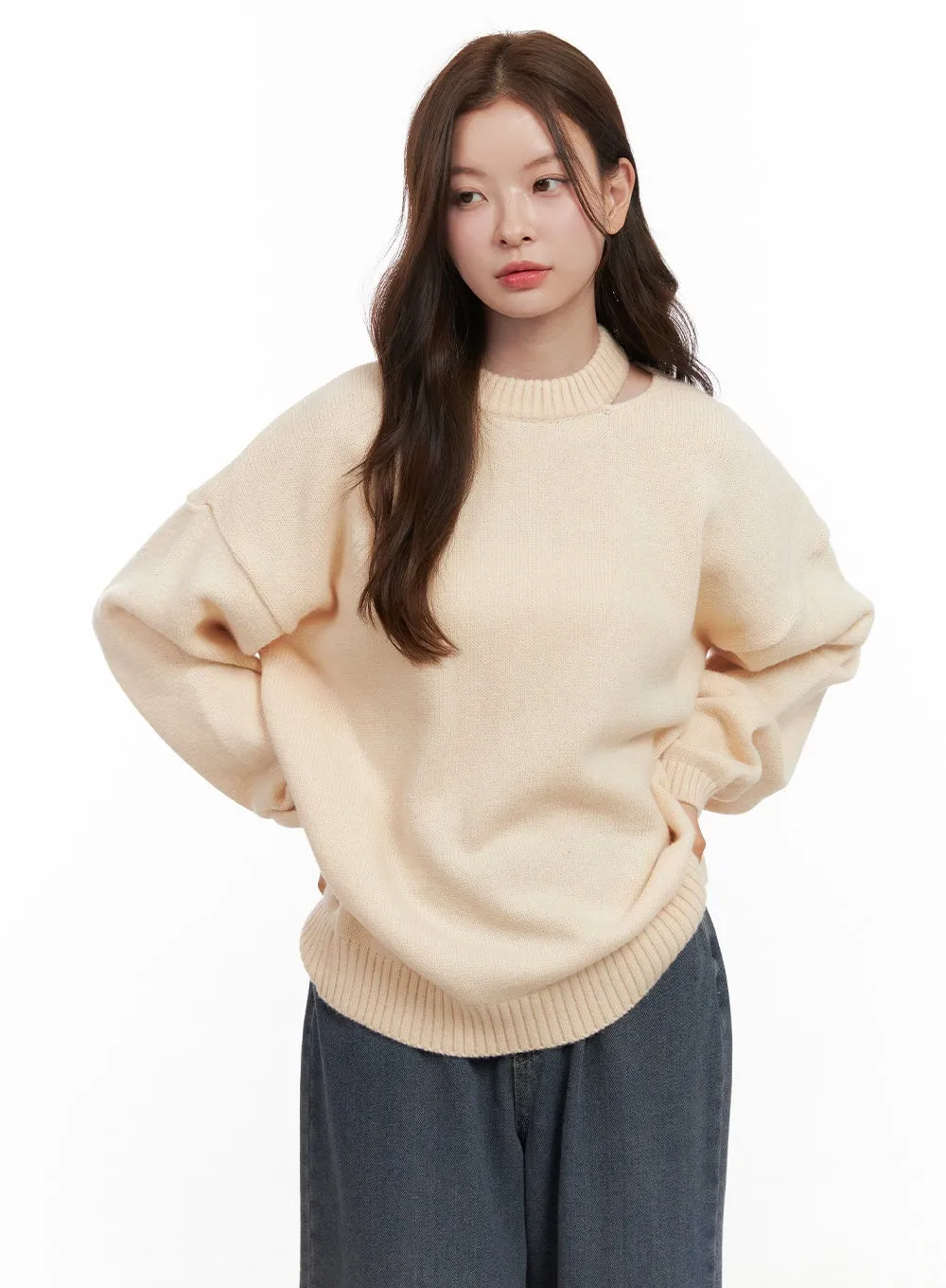 Cozy Chic Cut Out Sweater OD403