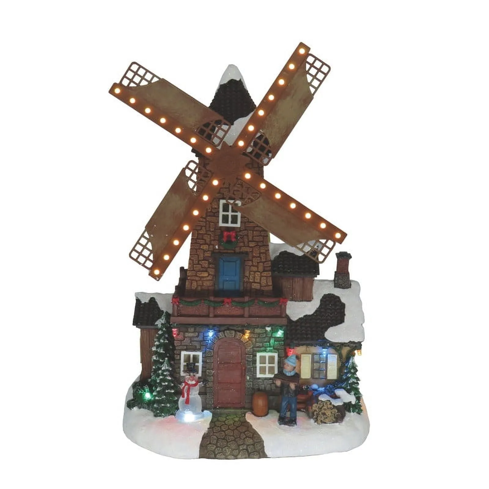 cozy Light-Up And Musical Christmas Village Windmill, 13 in, by