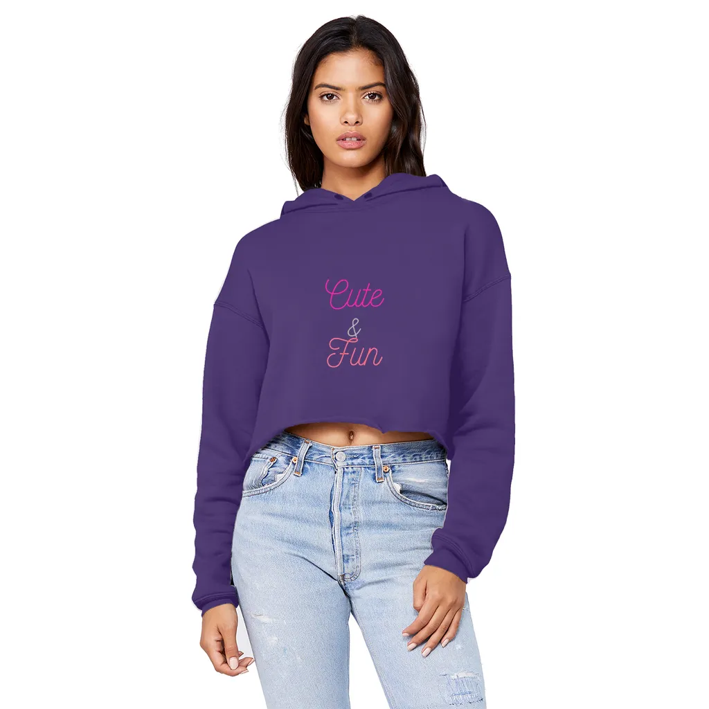 Cute and Fun Unisex Cropped Raw Edge Boyfriend Hoodie