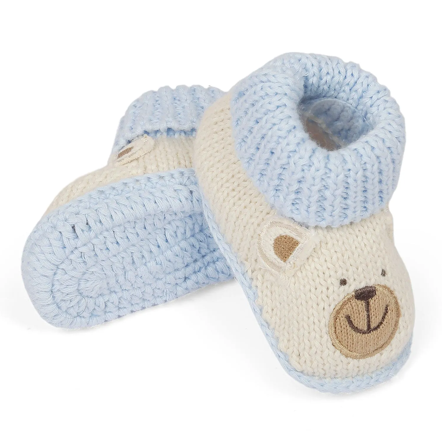 Cute Bear Newborn Crochet Socks Booties - Multicolour