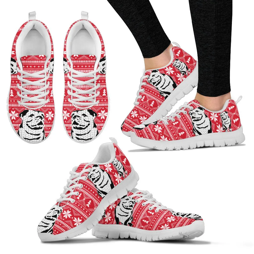 Cute Bulldog2 Print Christmas Running Shoes For Women- Free Shipping