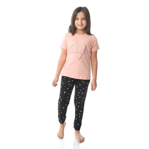 Cute Girls' Cotton Pajama Set Soft & Comfy For Bedtime - Simon