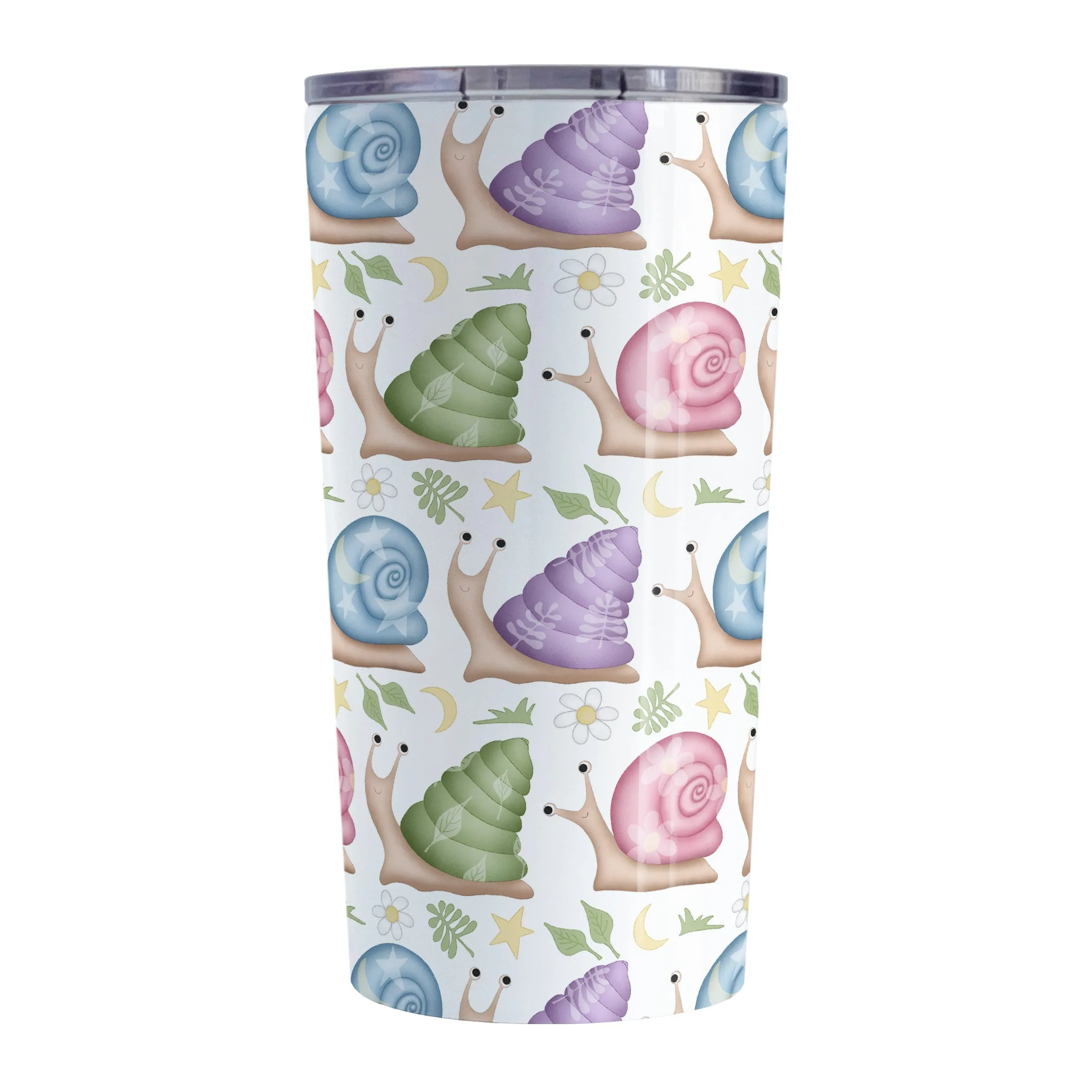 Cute Spring Summer Snails Pattern Tumbler Cup