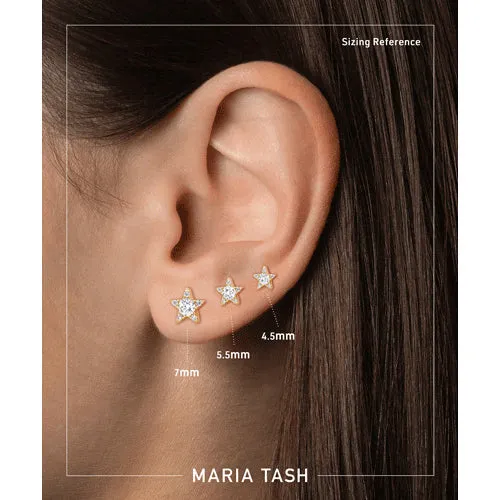 Diamond Star Earstud by Maria Tash in 18K White Gold. Butterfly Stud.