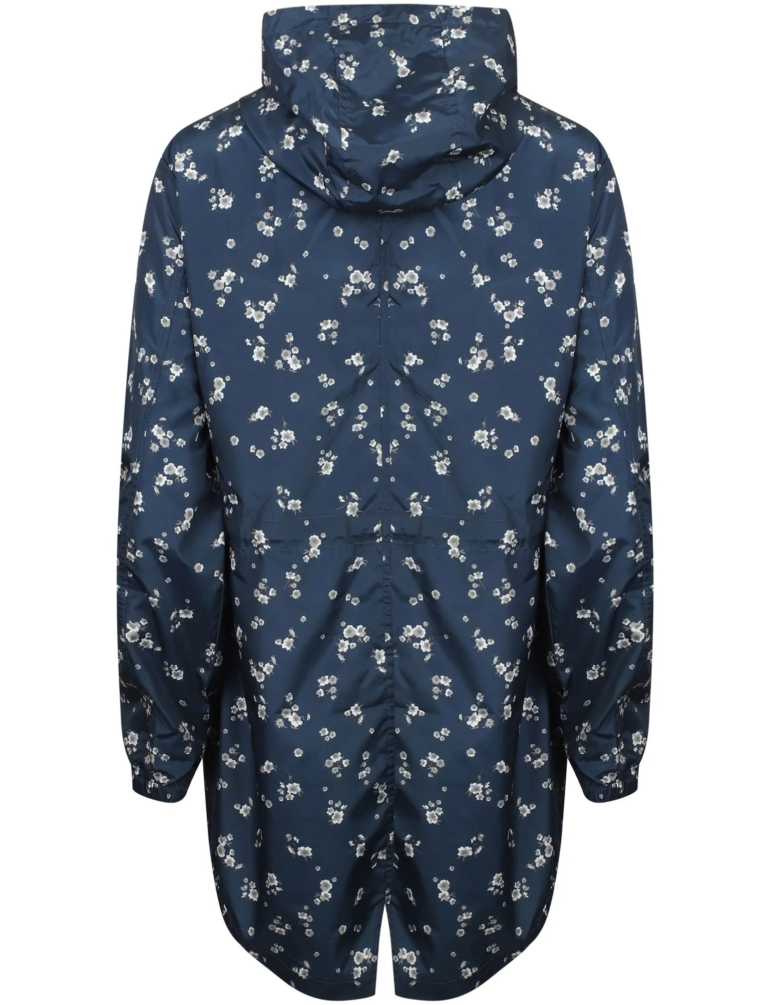 Dragonboat Floral Print Hooded Rain Coat In Navy - Tokyo Laundry