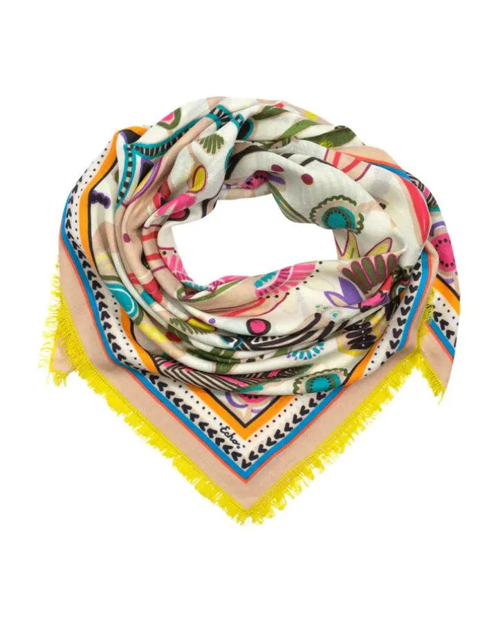 Echo Folk Floral Oversized Square Scarf