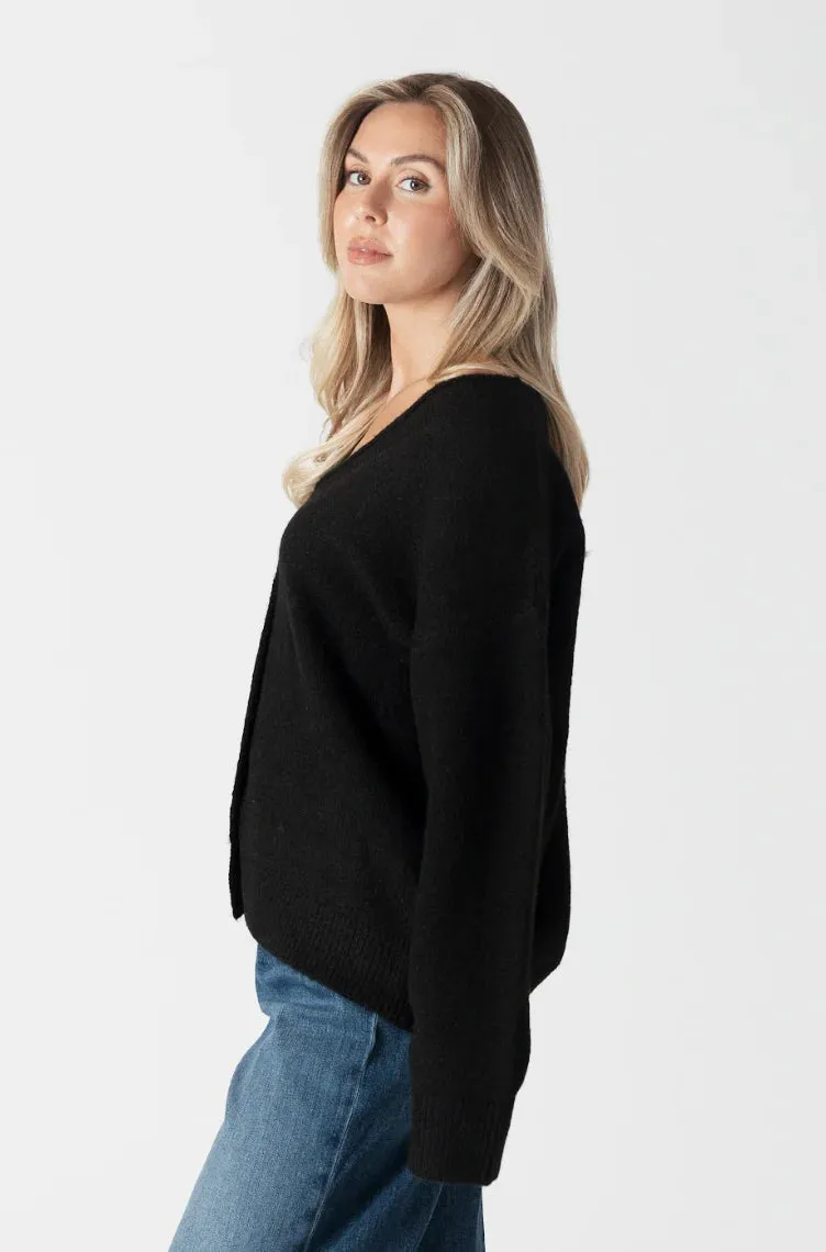 ECO LIGHTWEIGHT CARDIGAN ROMAN | Black