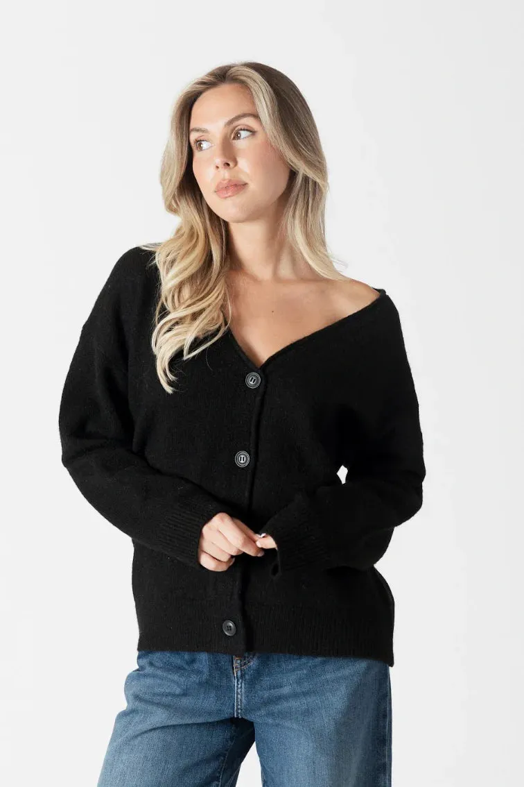 ECO LIGHTWEIGHT CARDIGAN ROMAN | Black