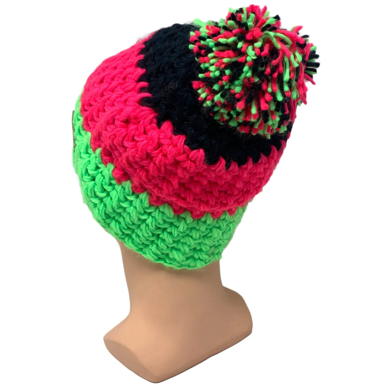 Empire Cove Winter Tri-Color Knit Beanie with Pom Pom