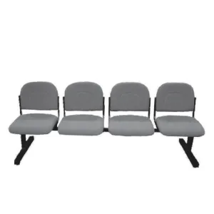 Euro Visitors Chair 4 Seater Silver Black